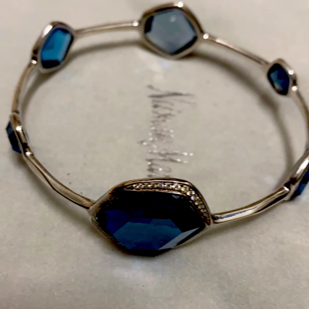 “Ippolita” sterling bracelet with blue stones 1 with diamonds.